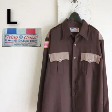 USA FLYING CROSS 긴팔 워크 셔츠 브라운 L