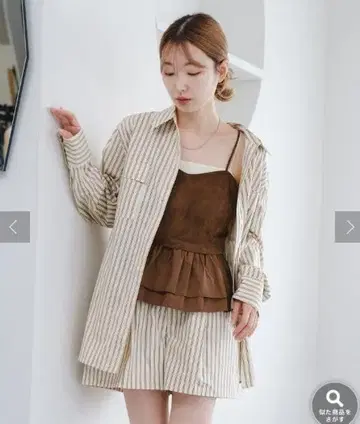 [ Kastane ] 스트라이프 셔츠 아이보리 택 포함