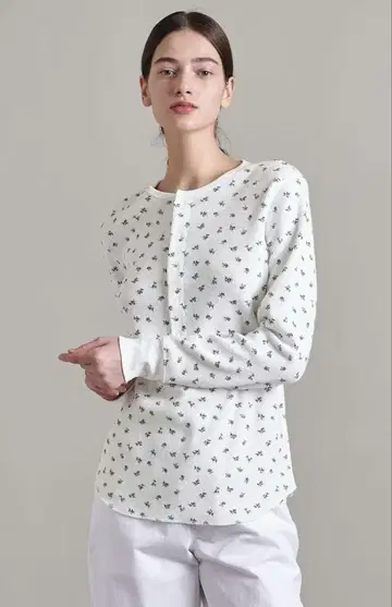 LOEFF 블루베리 서멀 헨리넥 티셔츠 미사용 새상품