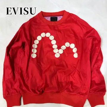 EVISU 에비수 남성용 블루종 나일론 웨어 풀오버 36 빨간색