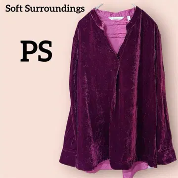새상품급 Soft Surroundings [ PS ] 버건디 벨벳 셔츠