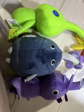 피크민 봉제 인형 바위 피크민 빛 피크민 보라색 피크민 세트