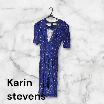 Karin Stevens 프리 사이즈 꽃무늬 원피스 파랑