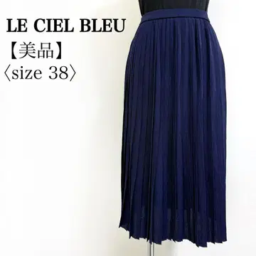 LE CIEL BLEU 네이비 니트 플리츠 스커트 38 사이즈 일본제