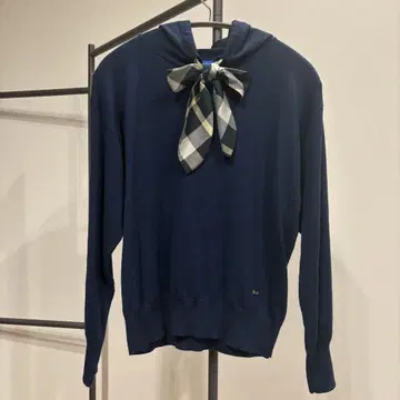 BLUE LABEL 후드 부착 니트 스웨터 38 네이비