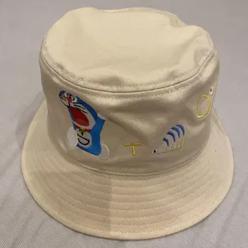 도라에몽 자수 베이지 버킷햇