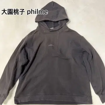 philme 로고 모찌 후드티 오오조노 모모코 후드티 그레이