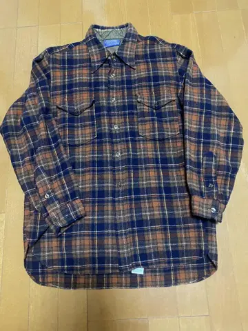 PENDLETON 체크 플란넬 셔츠 M USA제 울 셔츠 70s 옴브레