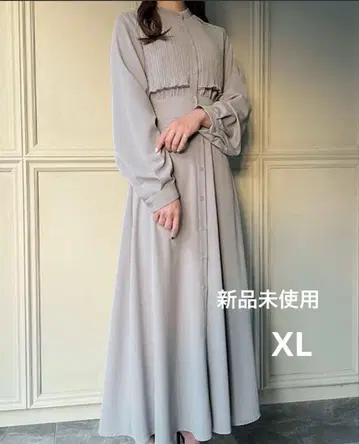 주노아 플리츠 요크 플레어 셔츠 원피스
