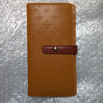 카멜 오렌지 계열 슬림 지갑 미사용 새상품 인조 가죽 데일리 러셋