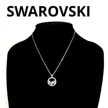 SWAROVSKI 스와로브스키 목걸이 실버 서클 새상품급