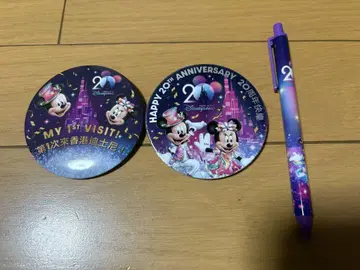 홍콩 디즈니 20th ANNIVERSARY 캔뱃지 펜