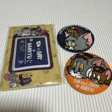 톰과 제리 한큐 기차 콜라보 자수 캔뱃지 카드 케이스