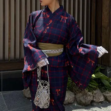 apres jour mignon 2way 모듬 유카타 세트 네이비