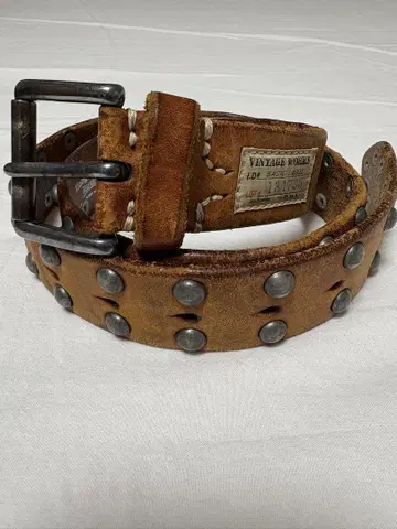 VINTAGE WORKS 가죽 벨트 스터드 DH5550 브라운