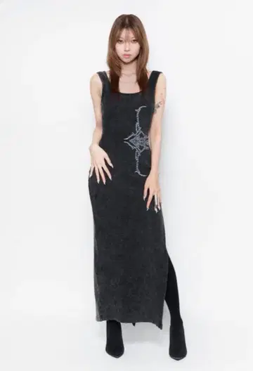 theredthread s rhinestone dress 다크 그레이