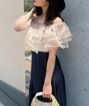 eimy istoire 컷 웨이스트 데님 스커트