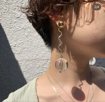 새상품급 nananbijouxxx Clear ball pierce 실버