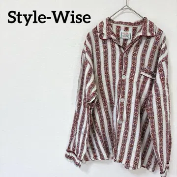 [레어] 60s Style-Wise 레트로 에스닉 패턴 셔츠 긴팔