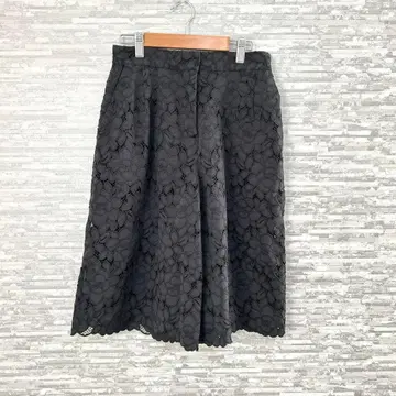 코르테스웍스 레이스 큐롯 팬츠 블랙 38 스팬 레이스 꽃무늬 숏