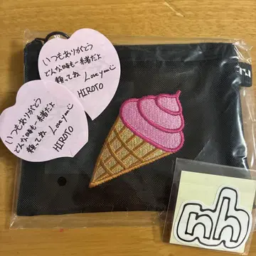 INI 메쉬 파우치 니시 히로토 캡슐 토이 스티커 낙하물 포함