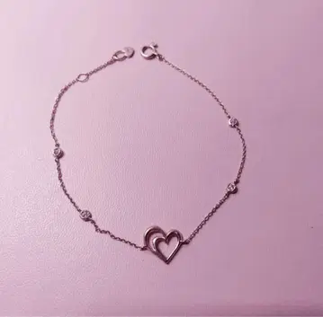 k10 Star Jewelry 하트 모티브 팔찌 핑크 골드