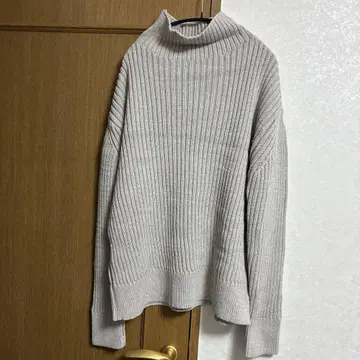 LENO 리브 터틀넥 스웨터 그레이