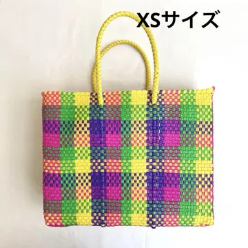 XS 사이즈 메르카도 백 멀티 컬러 체크 컬러풀 멕시코 카고 백