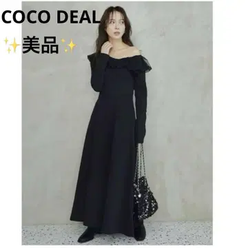 새상품급 코코딜 튤프릴 MIX 플레어 원피스 블랙 A라인
