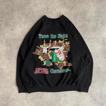 TULTEX 애니멀 맨투맨 90s USA제 블랙 2XL 11572