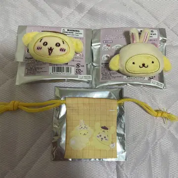 산리오 치이카와 헤어 클립 복조리 폼폼푸딩 토끼 3종 세트