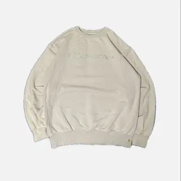 This is never that 맨투맨 베이지 자수 로고