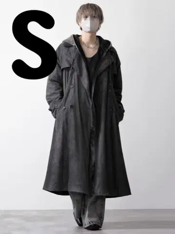 CLEL 더블 테크 페이드 트렌치코트 차콜 그레이 S