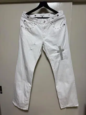 LEMONed 데미지 데님 화이트 데님 스터드 hide xjapan