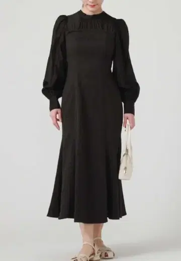 archives 아카이브 도킹 머메이드 원피스 자카드 블랙