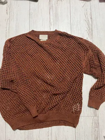 24ss YOKE 메쉬 니트 크루넥 스웨터