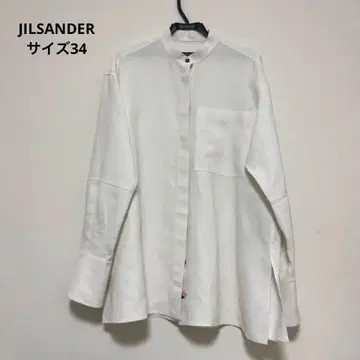 JILSANDER 린넨 셔츠 드롭 숄더 셔츠 34 화이트 셔츠