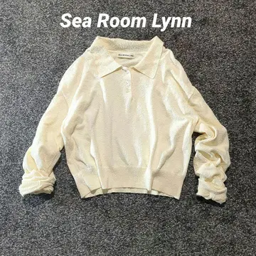 컨디션 최상 Sea Room Lynn 부클레 니트 폴로 상의 아이보리