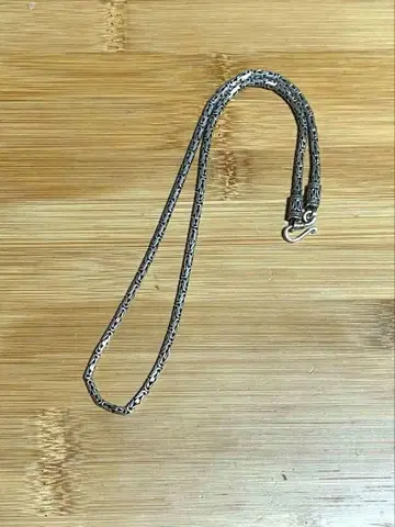 실버925 목걸이 체인 바리 체인 뜨개질