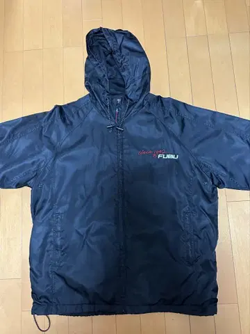 [ 새상품급 ] FUBU 후부 나일론 자켓 후드 집업 블랙 두꺼운 원단