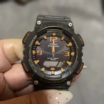 CASIO 5 AIRMAS 손목시계 블랙/오렌지