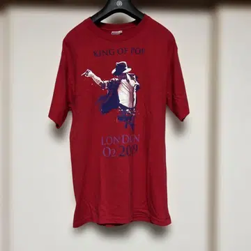마이클 잭슨 KING OF POP T셔츠 빨간색 헤인즈 바디