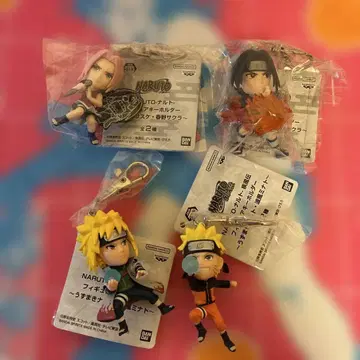 [ 미사용 새상품 ] NARUTO 나루토 질풍전 피규어 키링 4종 세트