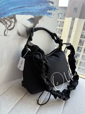 Lululemon 린넨 짜임 2WAY 숄더 & 핸드백 블랙 6.5L