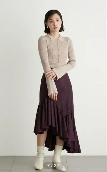 LILY BROWN 비대칭 머메이드 플레어 스커트