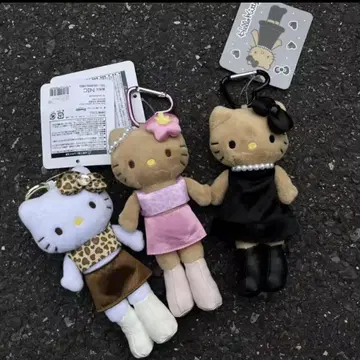 헬로키티 봉제 인형 키링 3개 세트