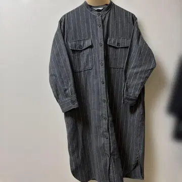 Samanasa Mos2 스트라이프 긴팔 셔츠 원피스