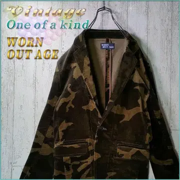 WORN OUT AGE 카모플라쥬 코듀로이 커버올 M 어스 컬러 벨로아