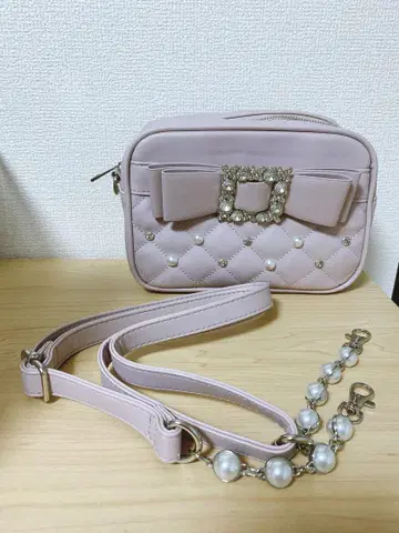 [ 새상품급 ] NOEMIE 오죠사마 비쥬 리본 숄더백 노에미 핑크