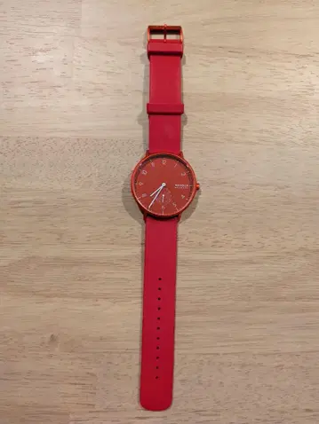 SKAGEN 레드 아날로그 손목시계